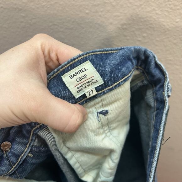 LEVI'S Made & Crafted Barrel Crop High Rise Cropped Jeans Size 27 Rigid Denim - Picture 9 of 10